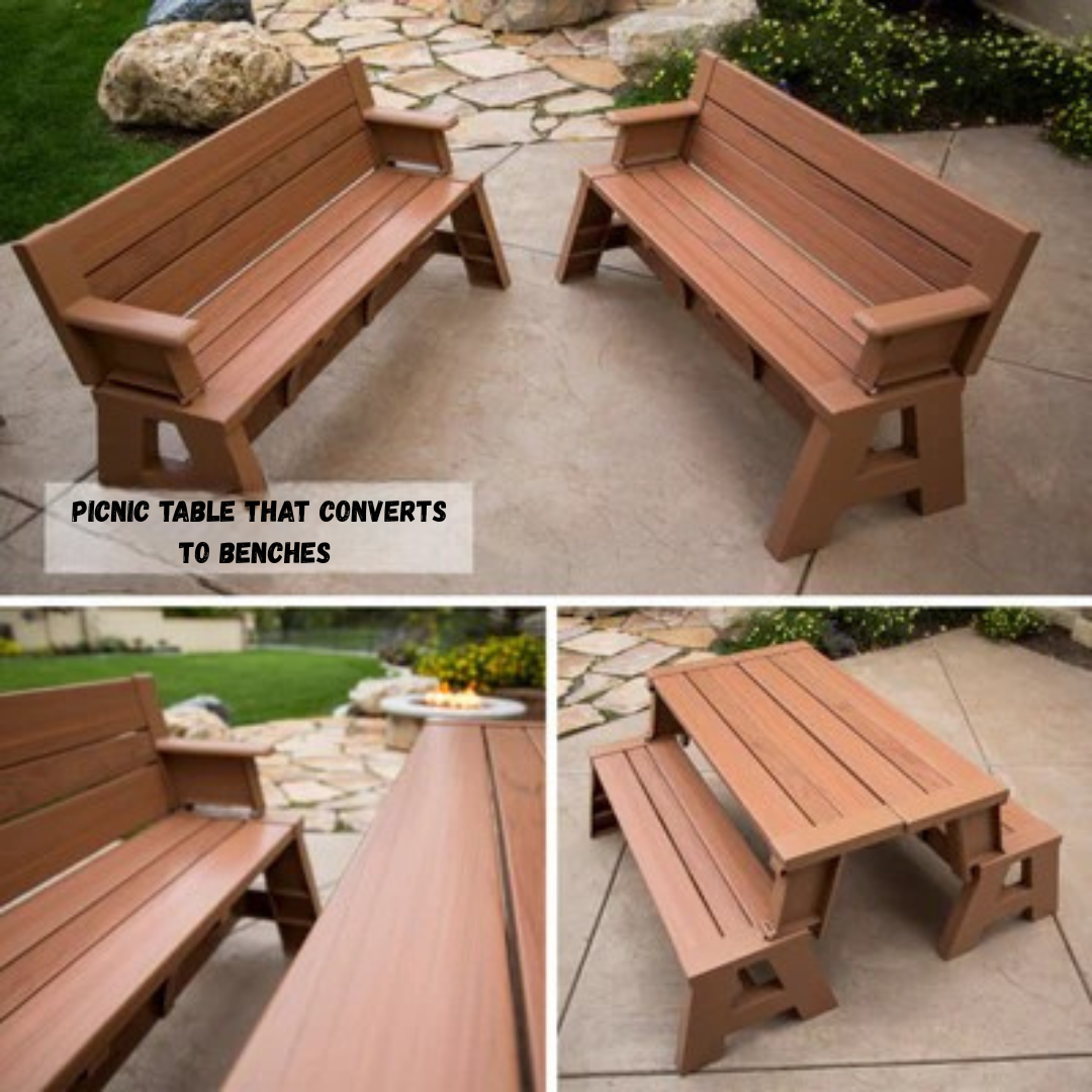 Picnic Table that Converts to Benches
