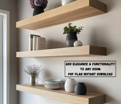 White Oak Floating Shelves Plan