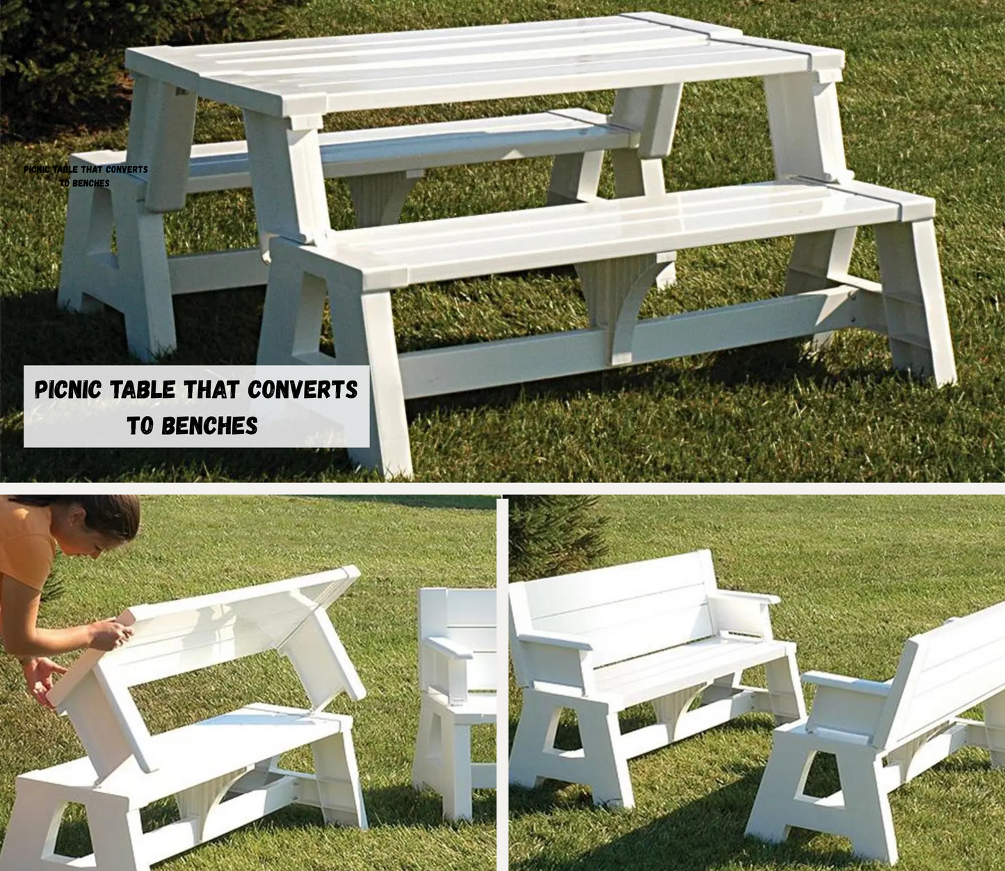 Picnic Table that Converts to Benches