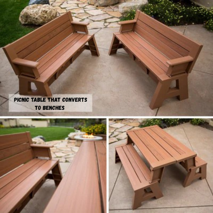 Picnic Table that Converts to Benches