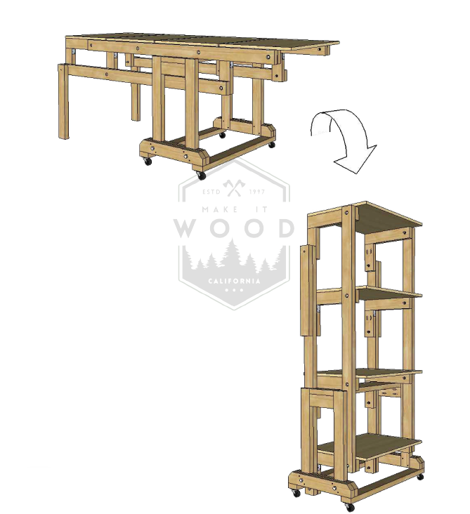 Transforming Storage Shelf / Workbench