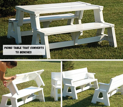 Picnic Table that Converts to Benches