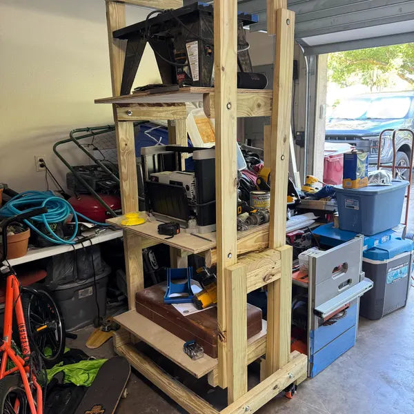 Transforming Storage Shelf / Workbench
