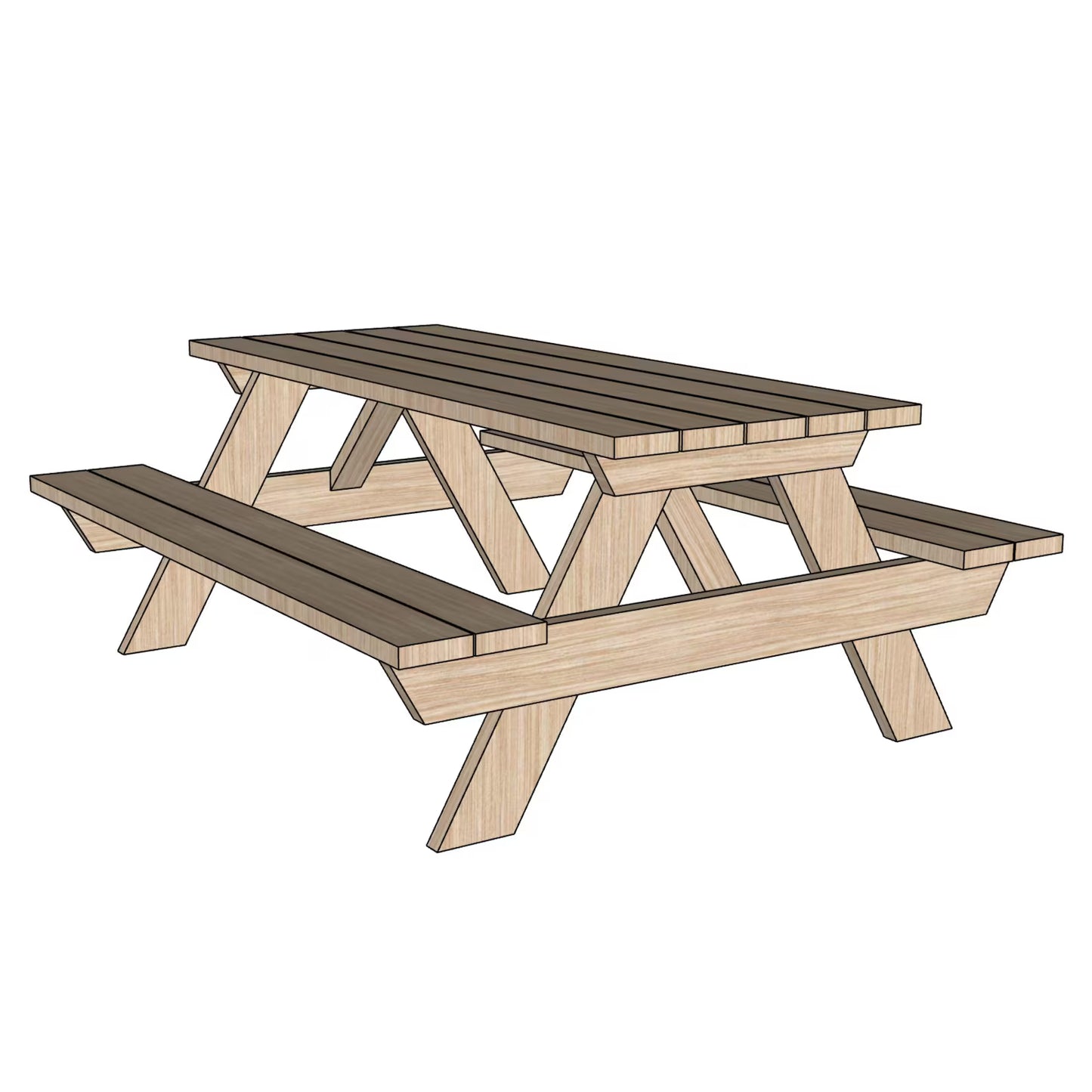 DIY Wooden Picnic Table Plan